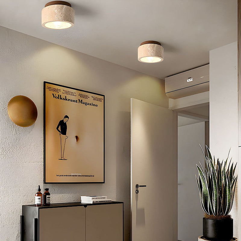Modern Wood Cylinder Flush Mount Ceiling Light Fixture - Stylish & Energy-Efficient Lighting for Home Decor