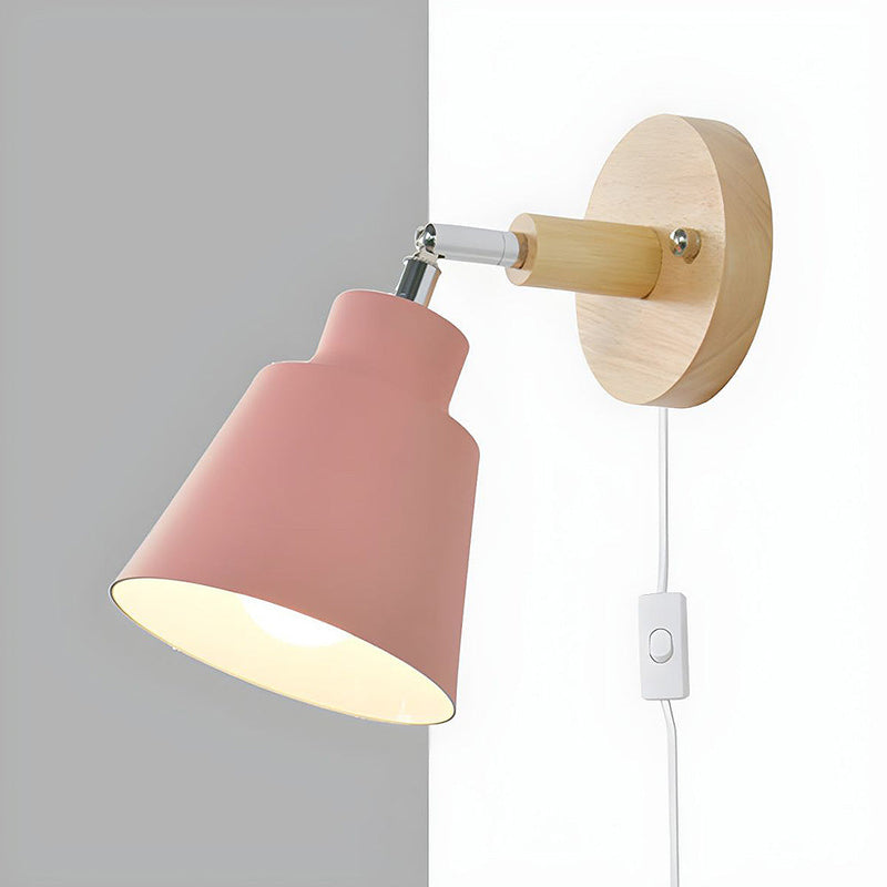 Stylish Wall Light with Wood Accent - Perfect for Bedroom Decor