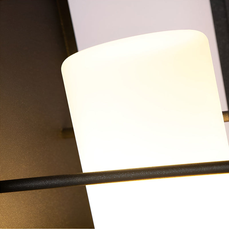 Modern Waterproof Black Rectangular Solar Lanterns - Stylish Outdoor Lighting for Gardens & Patios