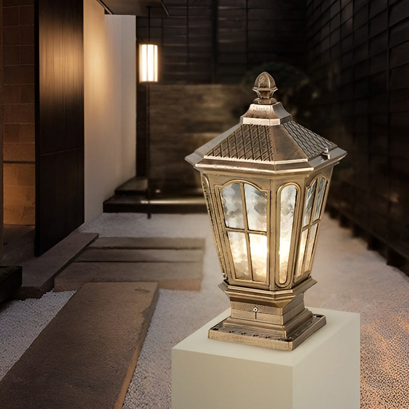 Retro Pavilion-Style Waterproof LED Solar-Powered Fence Post Lights - Elegant Outdoor Lighting for Gardens & Pathways