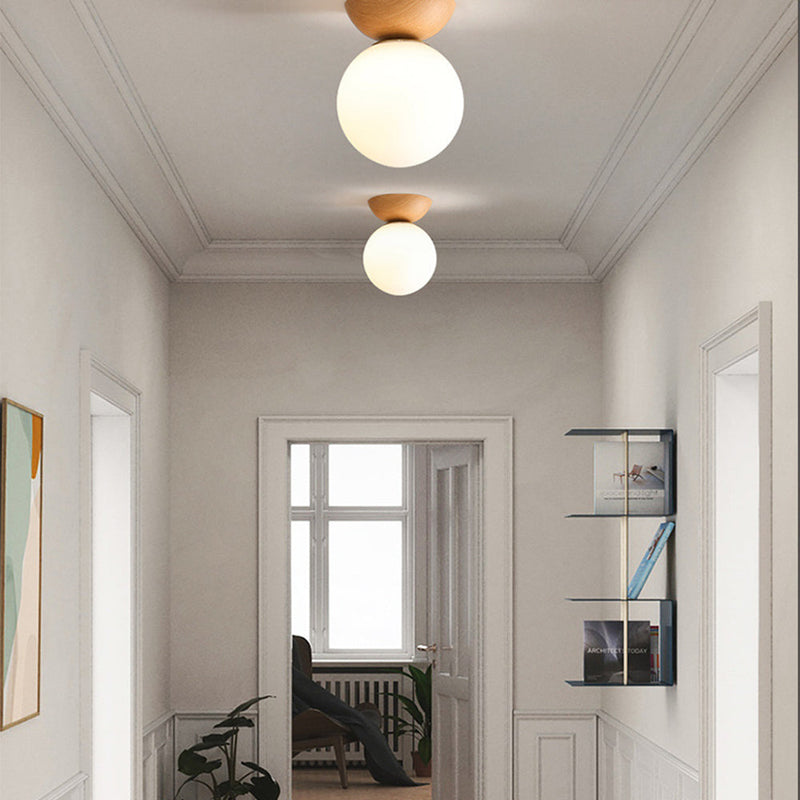 Modern Glass Shade Ceiling Light Fixture for Hallway - Elegant Illumination