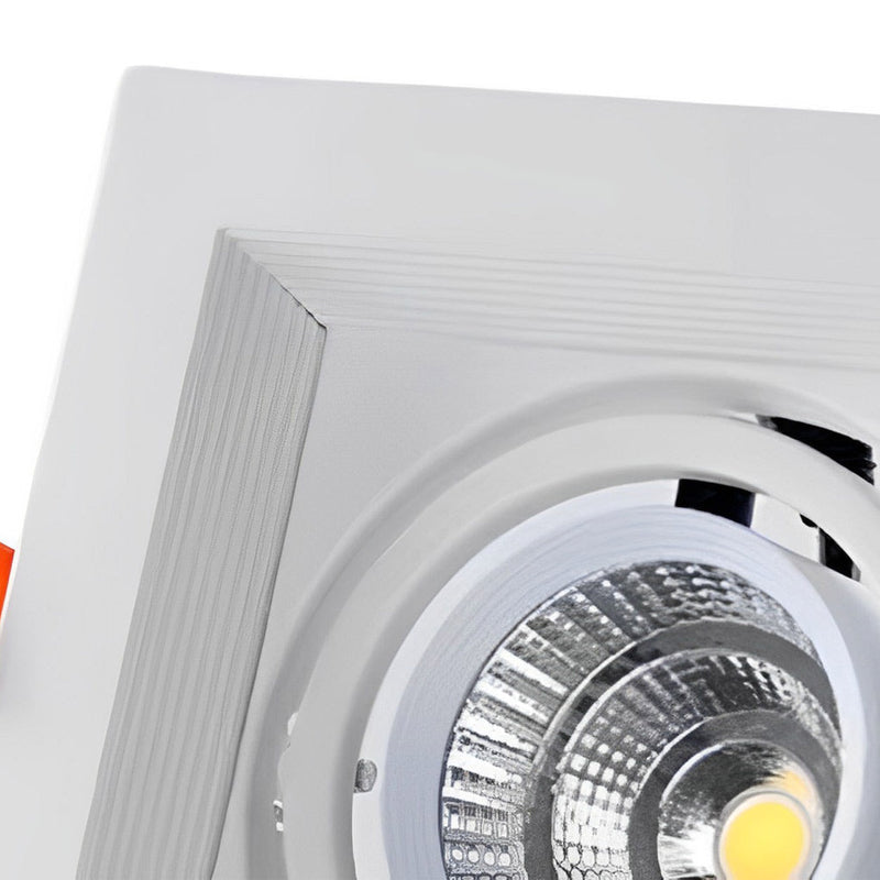 Adjustable Rectangular 2-Light Recessed Spotlight with Three-Step Dimming - Modern LED Lighting Fixture