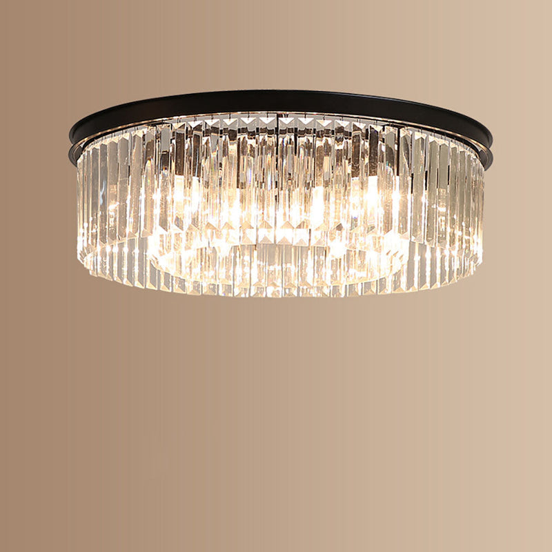 Elegant Crystal Flush Mount Ceiling Light Fixture for Living Room - Modern Design, Energy Efficient, Easy Installation