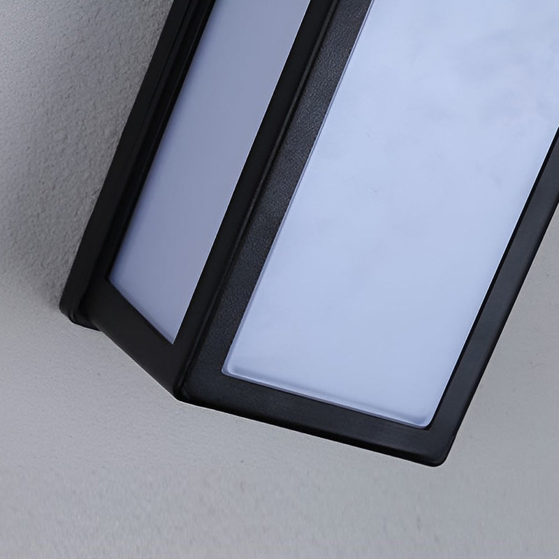 Modern Black Rectangle LED Waterproof Motion Sensor Wall Sconce - Stylish Outdoor Lighting Fixture