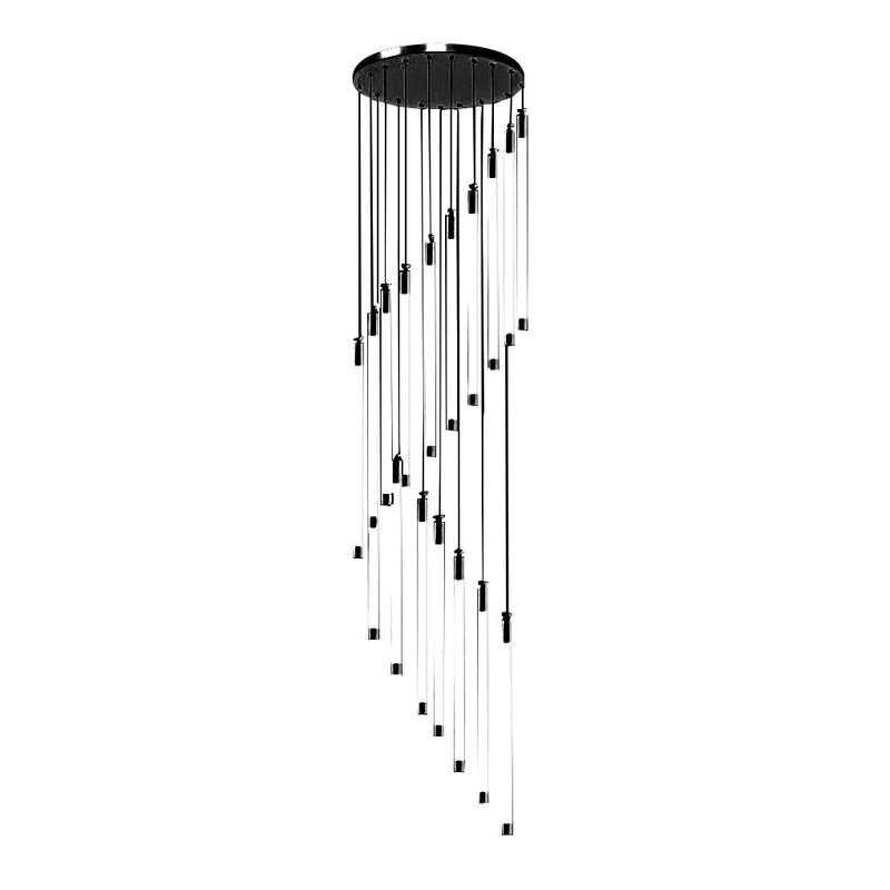 Modern Spiral Duplex LED Chandelier - Creative Long Tube Ceiling Light for Staircases
