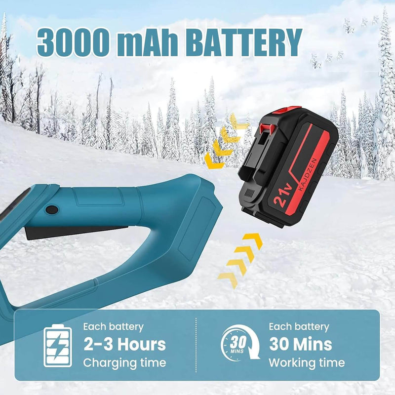 12-Inch Cordless Snow Shovel with 2 Batteries - Lightweight, Powerful Snow Removal Tool for Easy Winter Cleanup