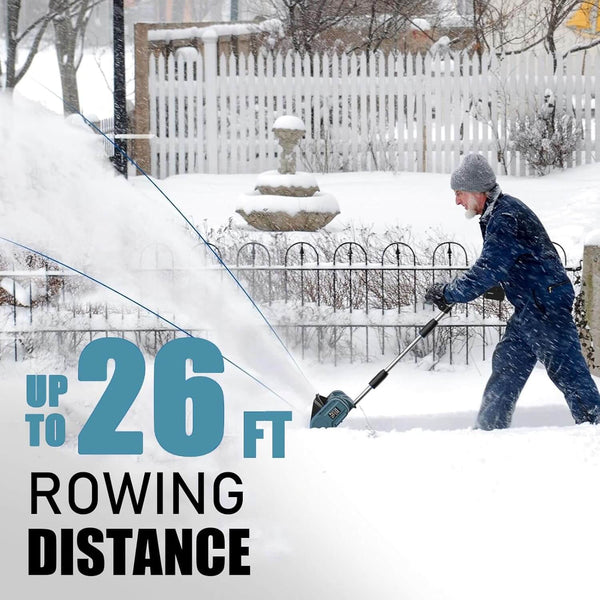 12-Inch Cordless Snow Shovel with 2 Batteries - Lightweight, Powerful Snow Removal Tool for Easy Winter Cleanup