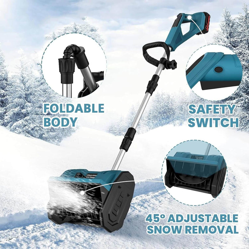 12-Inch Cordless Snow Shovel with 2 Batteries - Lightweight, Powerful Snow Removal Tool for Easy Winter Cleanup