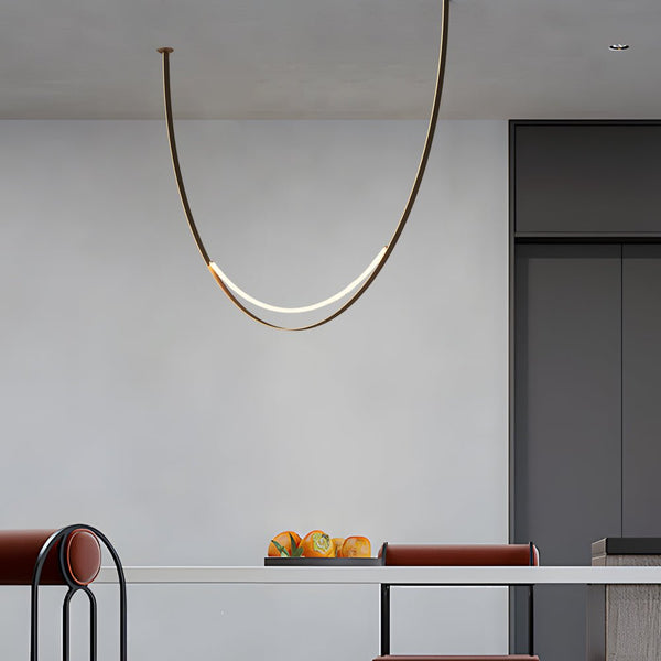 Modern 1/3 Leather Belts LED Pendant Light - Stylish LED Chandelier for Staircases