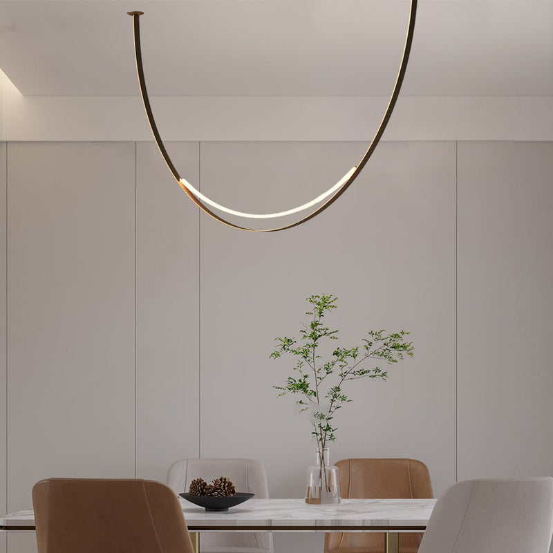 Modern 1/3 Leather Belts LED Pendant Light - Stylish LED Chandelier for Staircases