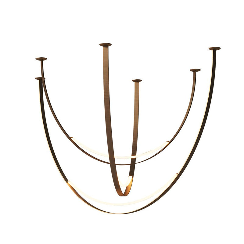 Modern 1/3 Leather Belts LED Pendant Light - Stylish LED Chandelier for Staircases