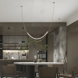 Modern 1/3 Leather Belts LED Pendant Light - Stylish LED Chandelier for Staircases