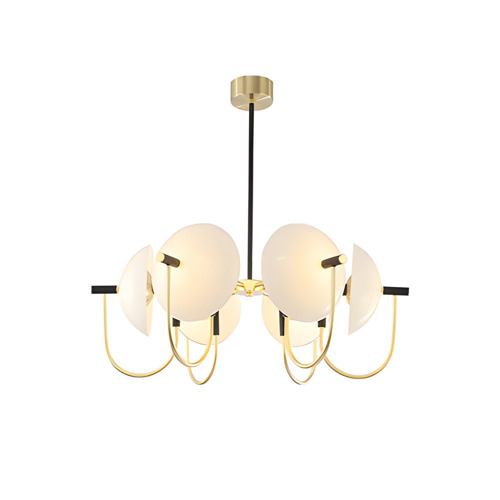 1/3/6 Heads Semicircular Opal Glass Dome Chandelier - Modern Pendant Light for Elegant Ceiling Lighting