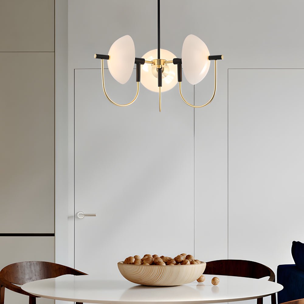 1/3/6 Heads Semicircular Opal Glass Dome Chandelier - Modern Pendant Light for Elegant Ceiling Lighting