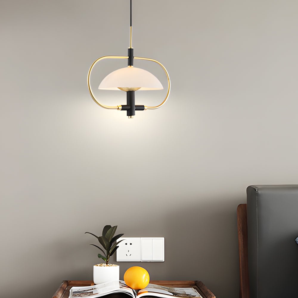 1/3/6 Heads Semicircular Opal Glass Dome Chandelier - Modern Pendant Light for Elegant Ceiling Lighting