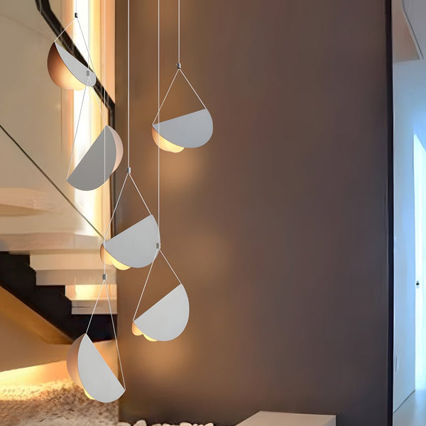 Minimalist White Glider Pendant Light - 1, 3, or 6 Light Options for Modern Home Décor