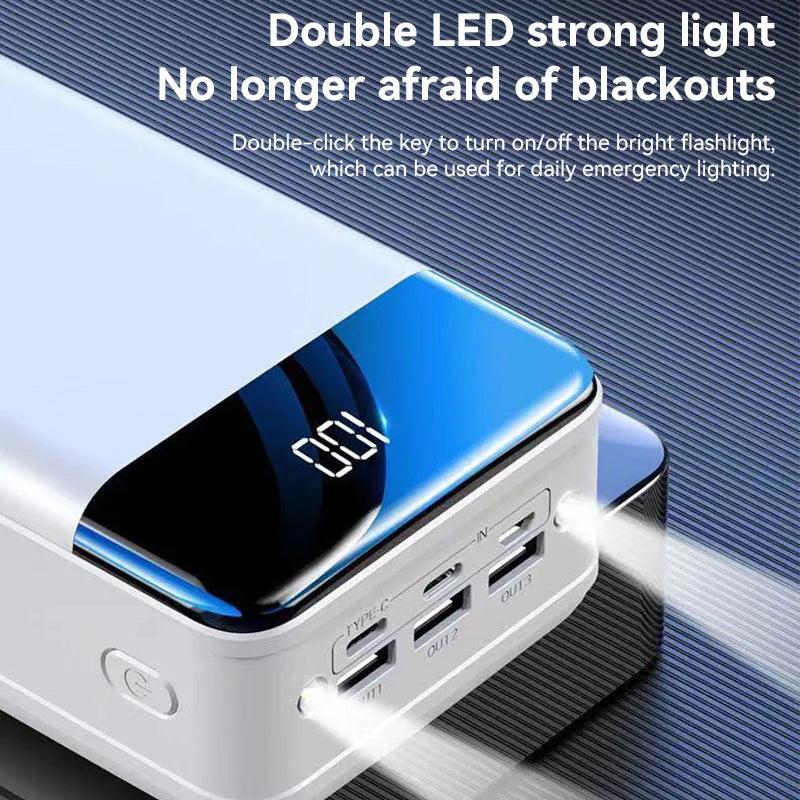 70,000mAh High-Capacity Power Bank - Super Fast Charging for Mobile Phones, Tablets, and Laptops - Portable External Battery Pack