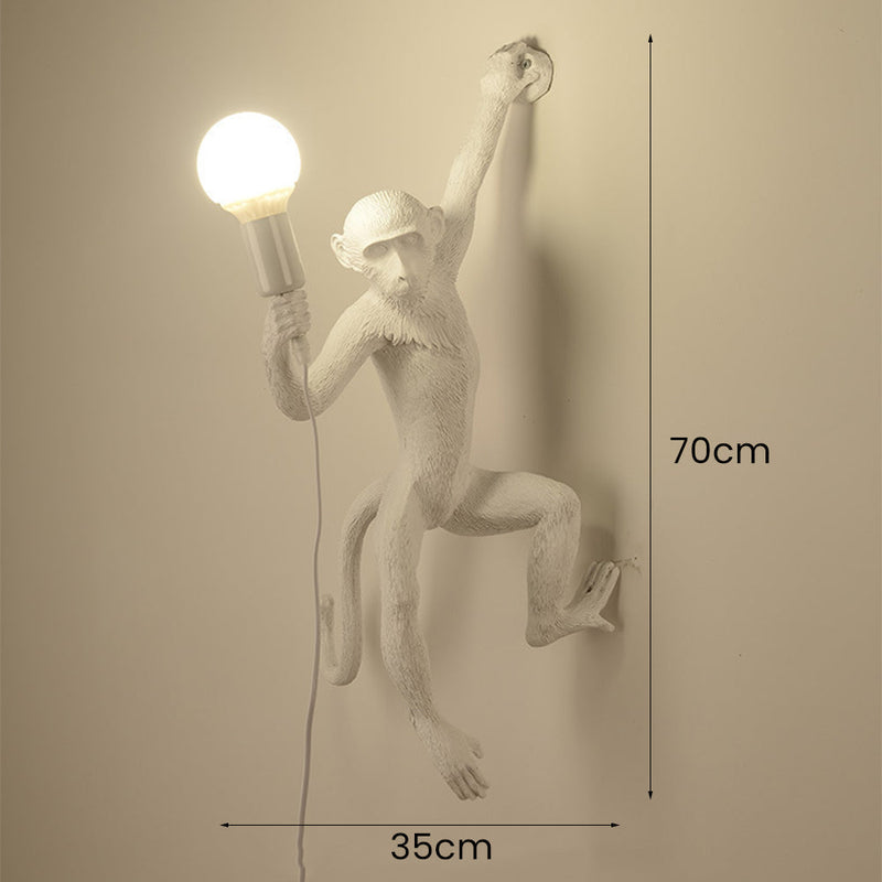 Quirky Resin Monkey Wall Light - Unique Decorative Lighting for Home Decor