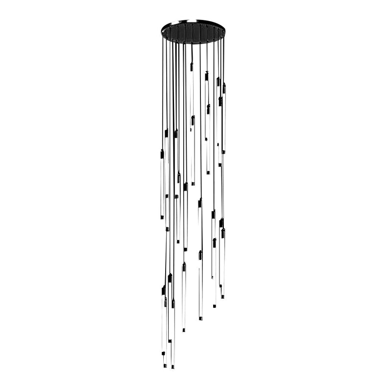 Modern Spiral Duplex LED Chandelier - Creative Long Tube Ceiling Light for Staircases