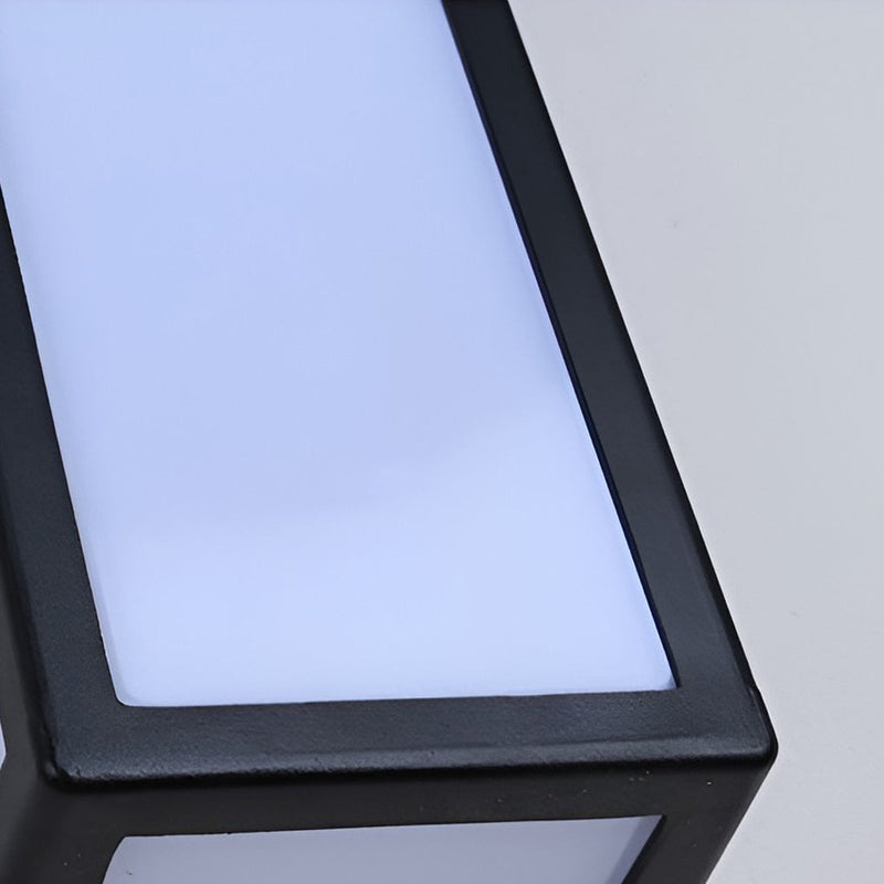 Modern Black Rectangle LED Waterproof Motion Sensor Wall Sconce - Stylish Outdoor Lighting Fixture