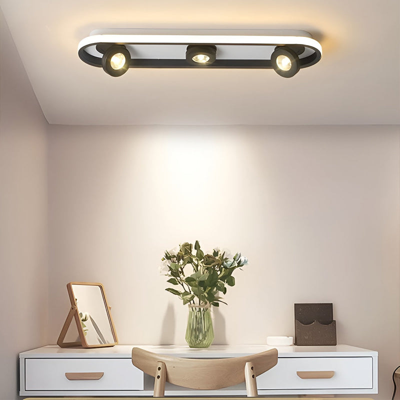 Modern Adjustable Rounded Rectangular LED Ceiling Spotlight - Sleek Design for Home & Office Lighting