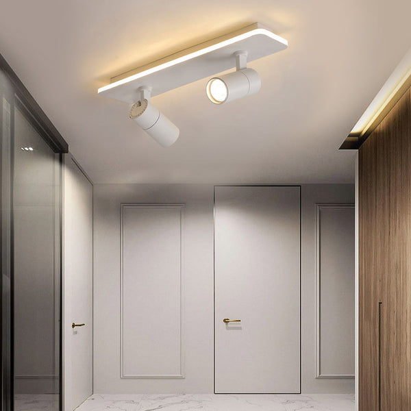 Minimalist Adjustable LED Flush Mount Spotlight - 2/3/4 Light Long Rectangular Design for Modern Home Lighting