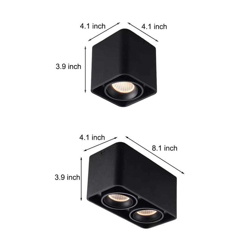Square Adjustable LED Ceiling Grille Light with Three-Step Dimming - Modern Lighting Solution for Home & Office