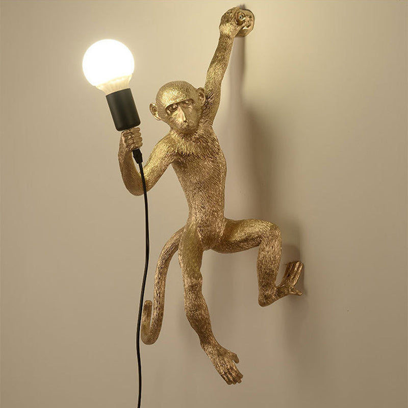 Quirky Resin Monkey Wall Light - Unique Decorative Lighting for Home Decor
