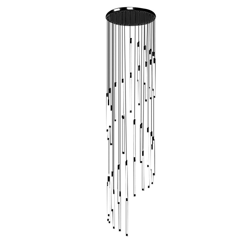 Modern Spiral Duplex LED Chandelier - Creative Long Tube Ceiling Light for Staircases