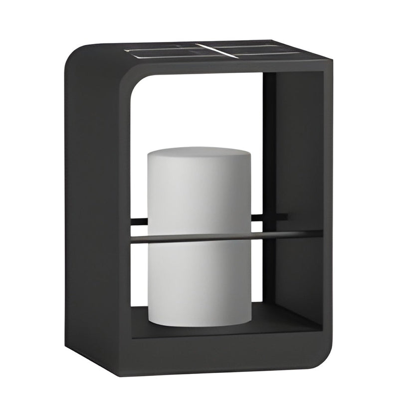 Modern Waterproof Black Rectangular Solar Lanterns - Stylish Outdoor Lighting for Gardens & Patios