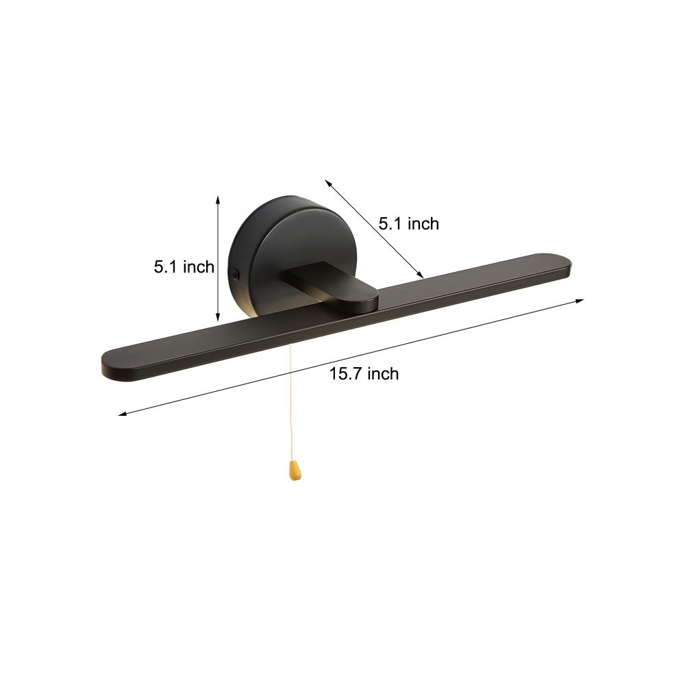 15.74'' Modern LED Linear Vanity Light with Pull Rope Switch - Stylish Black/Bronze Bathroom Lighting Fixture