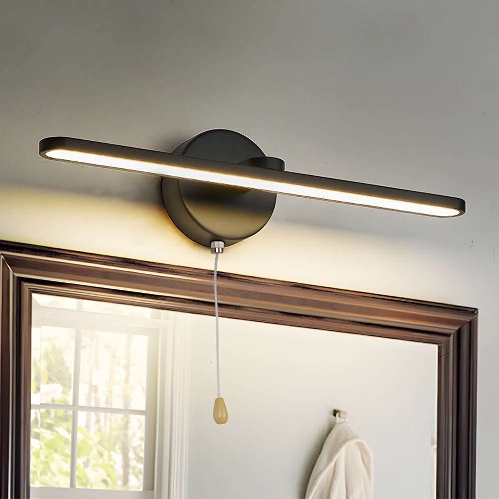 15.74'' Modern LED Linear Vanity Light with Pull Rope Switch - Stylish Black/Bronze Bathroom Lighting Fixture