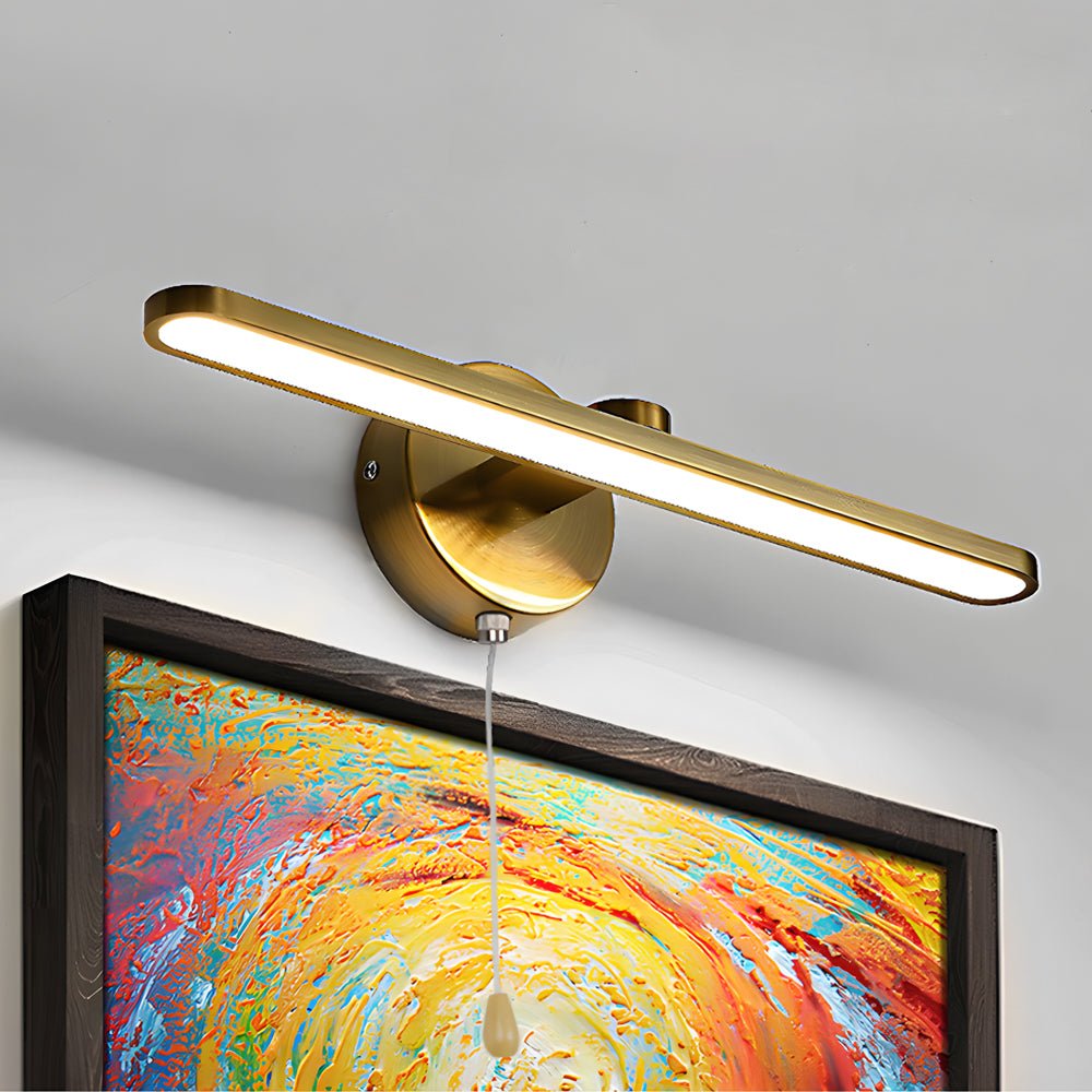 15.74'' Modern LED Linear Vanity Light with Pull Rope Switch - Stylish Black/Bronze Bathroom Lighting Fixture