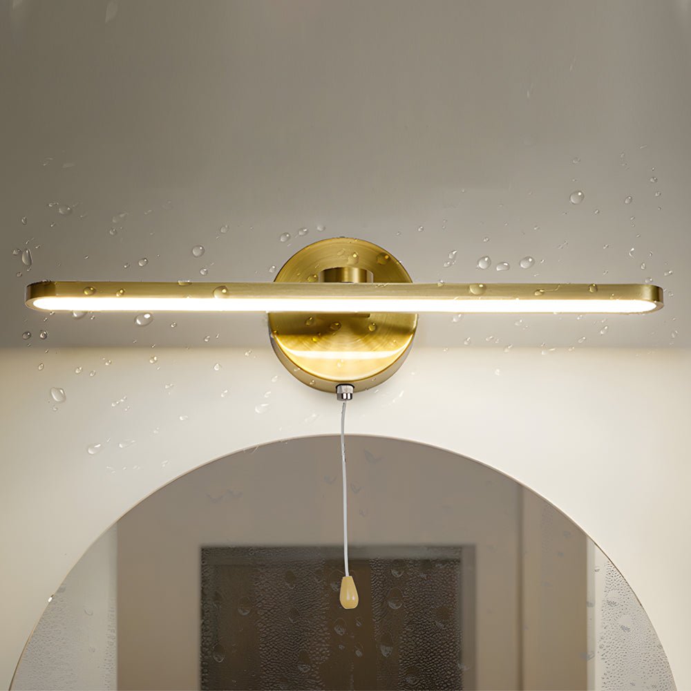 15.74'' Modern LED Linear Vanity Light with Pull Rope Switch - Stylish Black/Bronze Bathroom Lighting Fixture