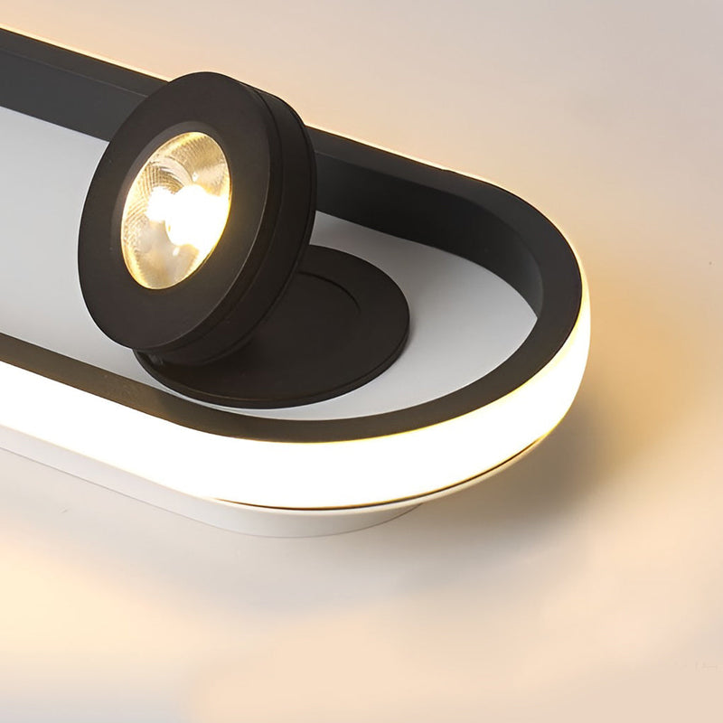 Modern Adjustable Rounded Rectangular LED Ceiling Spotlight - Sleek Design for Home & Office Lighting