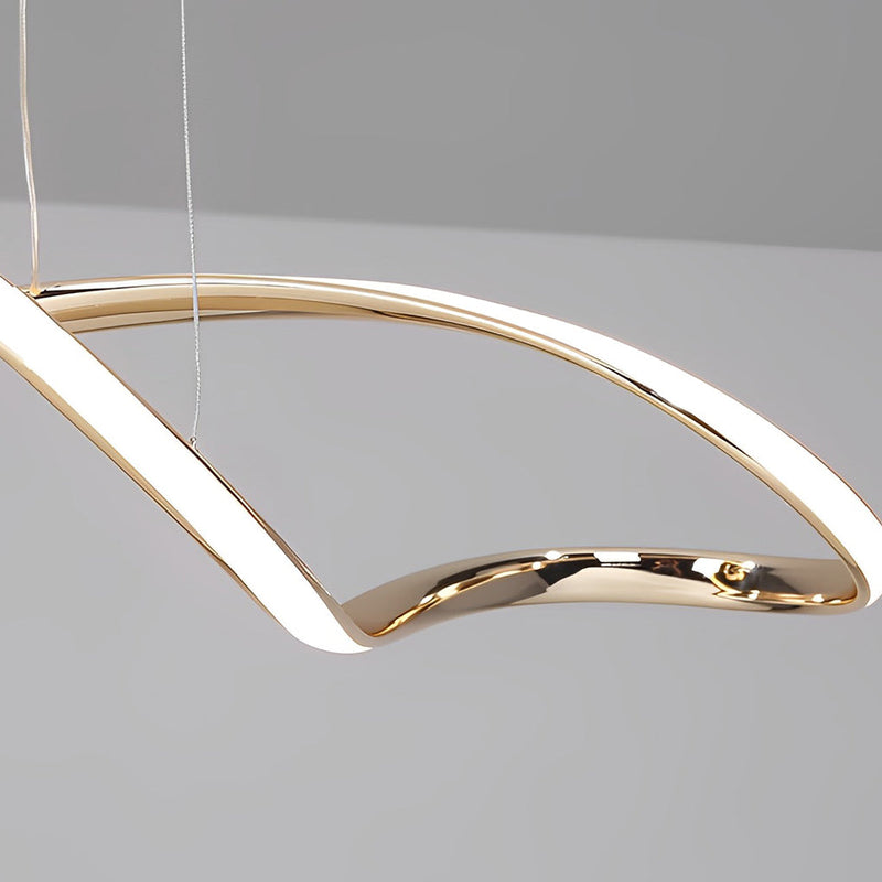 Modern Electroplating LED Chandelier with Stepless Dimming - Creative Waves Design