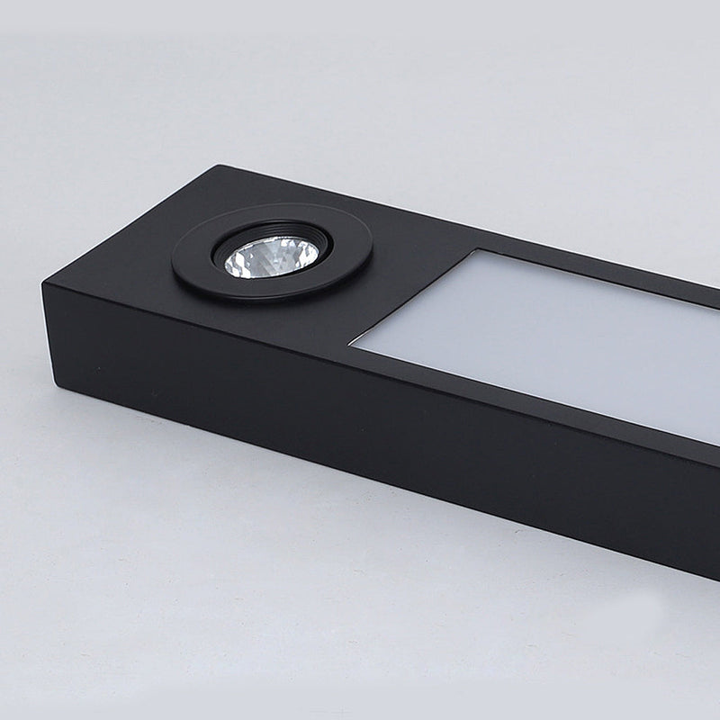 Modern Black Linear LED Flush Mount Ceiling Light - Sleek Spot Lighting for Contemporary Spaces