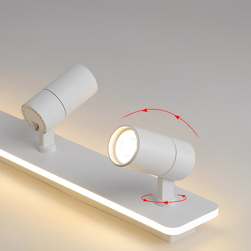 Minimalist Adjustable LED Flush Mount Spotlight - 2/3/4 Light Long Rectangular Design for Modern Home Lighting
