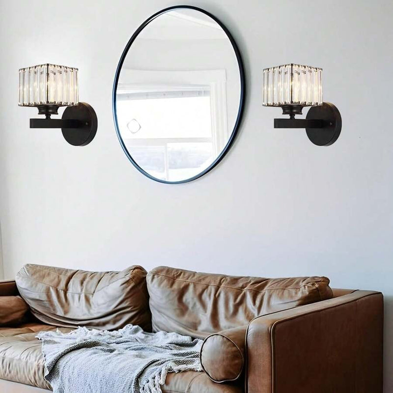 Modern Crystal Glass Wall Light with Elegant Arm Design - Stylish Home Lighting Fixture