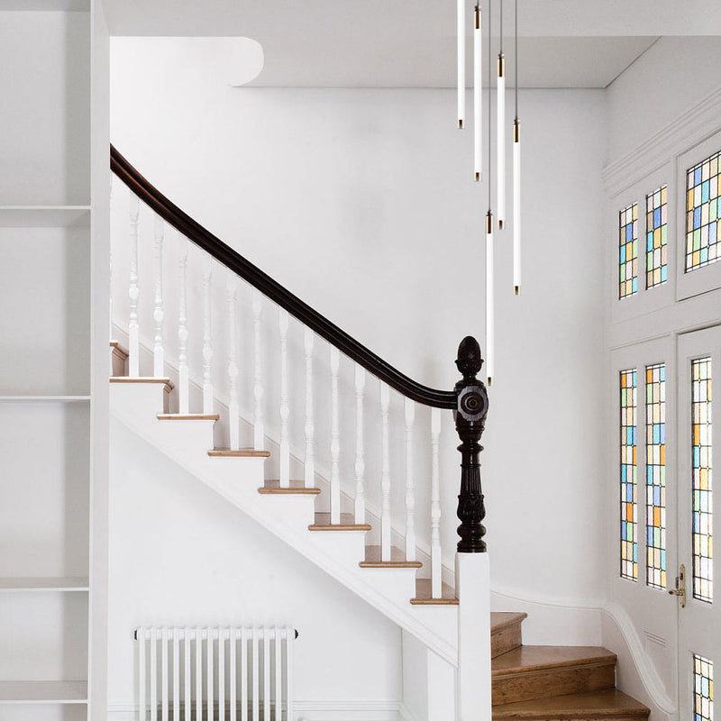 Modern Spiral Duplex LED Chandelier - Creative Long Tube Ceiling Light for Staircases
