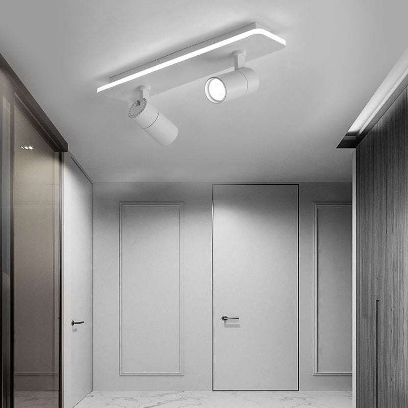 Minimalist Adjustable LED Flush Mount Spotlight - 2/3/4 Light Long Rectangular Design for Modern Home Lighting