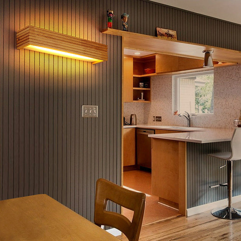 Modern Wood LED Wall Light Fixture - Stylish & Energy-Efficient Lighting for Home Decor