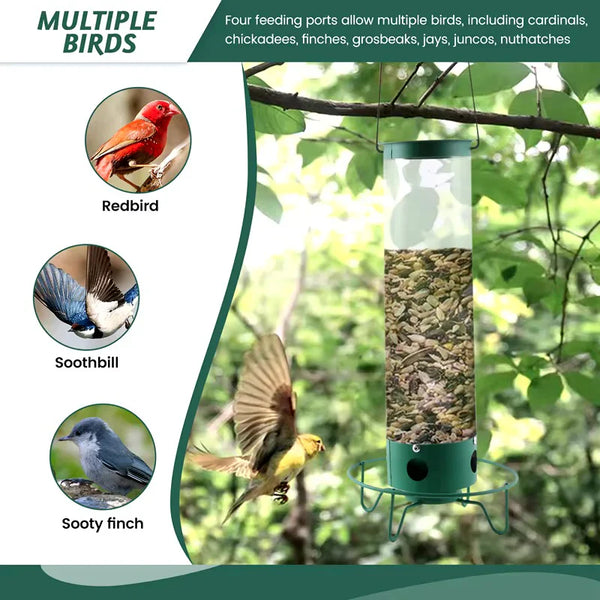 Squirrel-Proof Bird Feeder - Durable, Weather-Resistant Design for Wild Birds - Easy to Clean & Fill - Ideal for Backyard Birdwatching