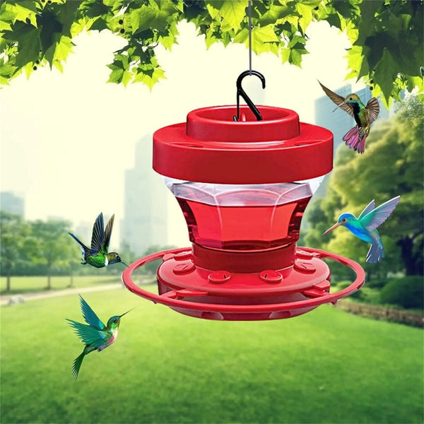 Bee-Proof Hanging Hummingbird Feeder with Perch - Durable Water Reservoir for Outdoor Gardens