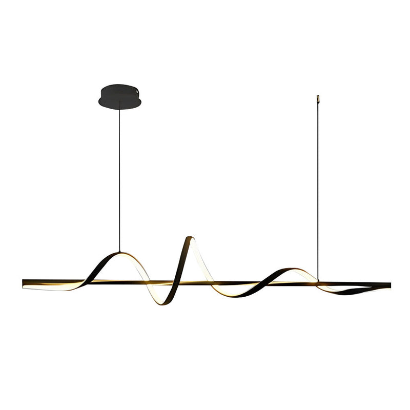 Nordic Wavy 360° Rotating LED Chandelier Light - Three-Step Dimming, Modern Design