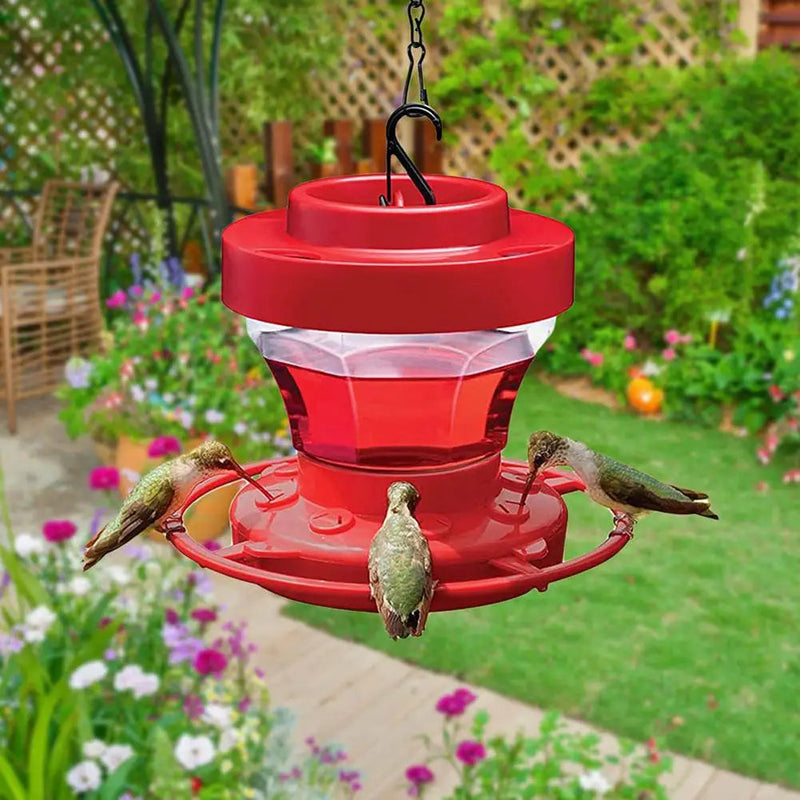 Bee-Proof Hanging Hummingbird Feeder with Perch - Durable Water Reservoir for Outdoor Gardens