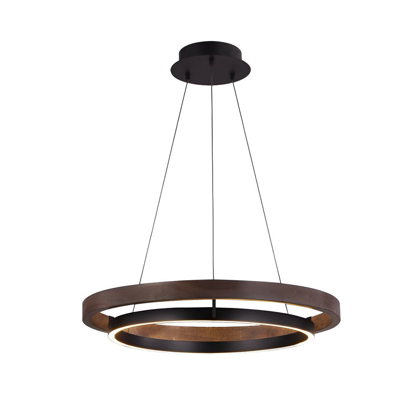 Modern Black Round Minimalist LED Chandelier with Three-Step Dimming - Elegant Lighting for Home Decor
