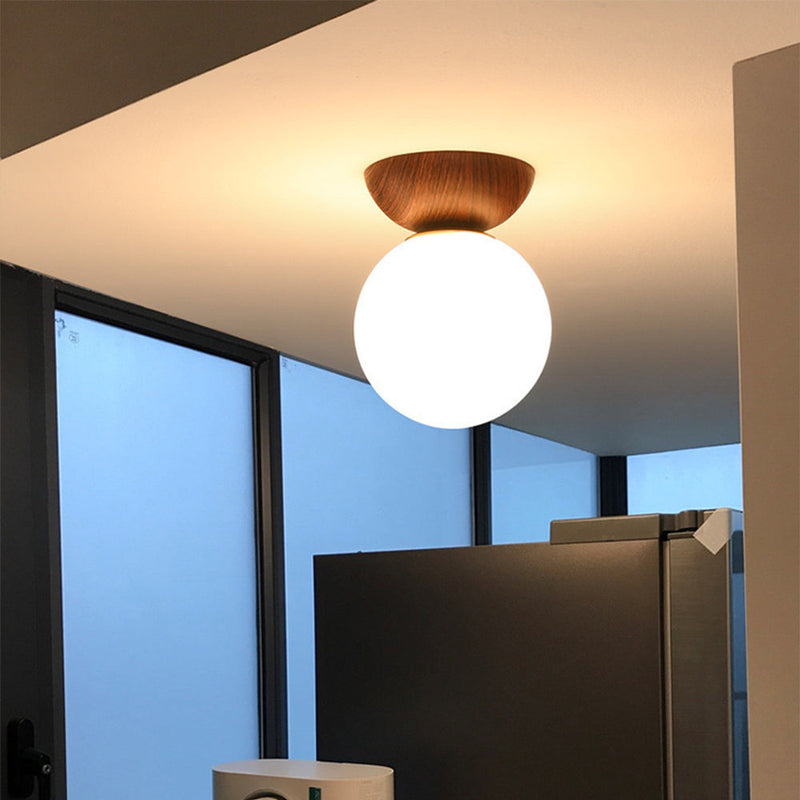Modern Glass Shade Ceiling Light Fixture for Hallway - Elegant Illumination