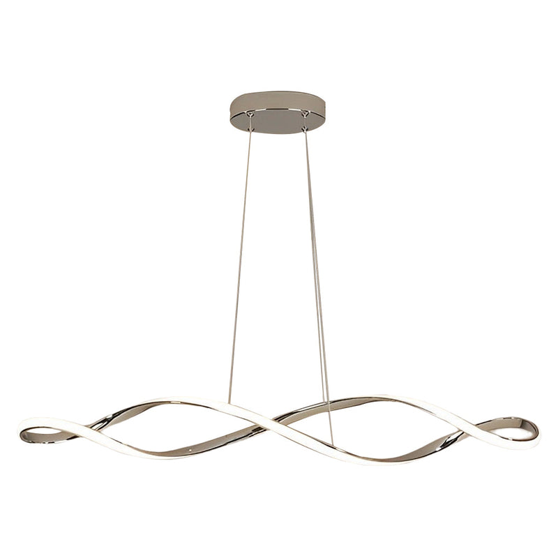 Modern Electroplating LED Chandelier with Stepless Dimming - Creative Waves Design