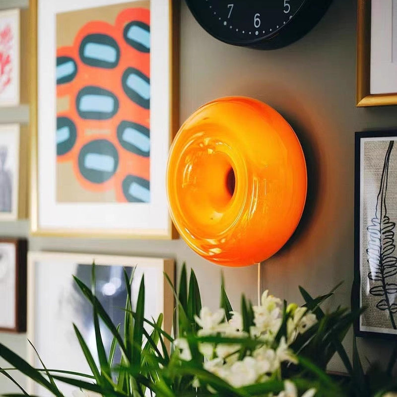 Modern Round Glass Wall Sconce Lamp - Stylish LED Lighting Fixture for Home Decor